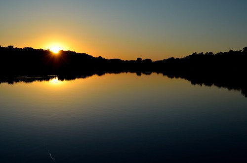 sunset lake water rural cherry iowa tama