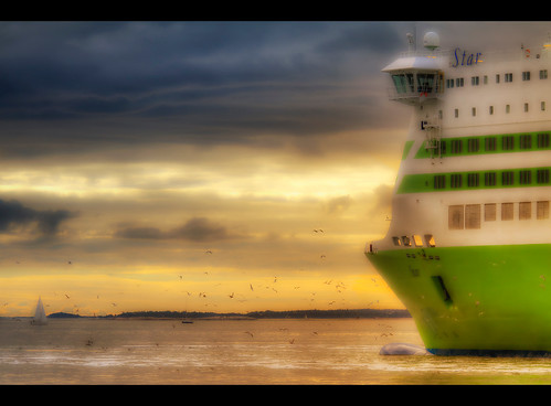 light sunset water ferry clouds port helsinki heaven finnland ship seagull himmel wolken hafen schiff hdr fähre verkaufen habor möven anawesomeshot