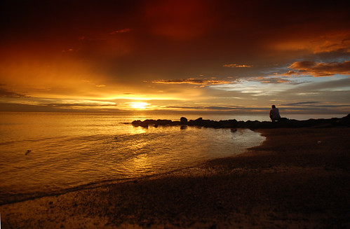 sunset sea orange color beach water stone clouds landscape evening sand nikon picture human malaysia penang kedah perlis cokin d80