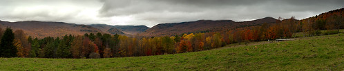panorama fall landscape vermont stowe