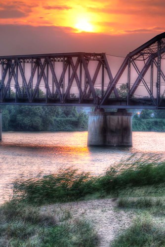morning bridge sunrise river hdr arkansasriver photomatix niksoftware