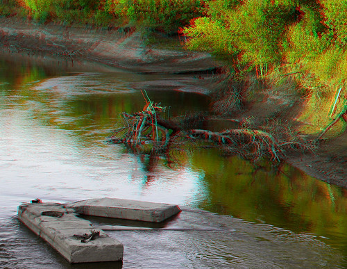stereoscopic flood anaglyph iowa anaglyphs aftertheflood redcyan 3dimages 3dphoto bigsiouxriver 3dphotos 3dpictures jeffersonbridge