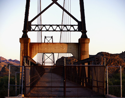 bridge sunset arizona desert suspension az yuma bridgetonowhere mcphaul mcphaulbridge