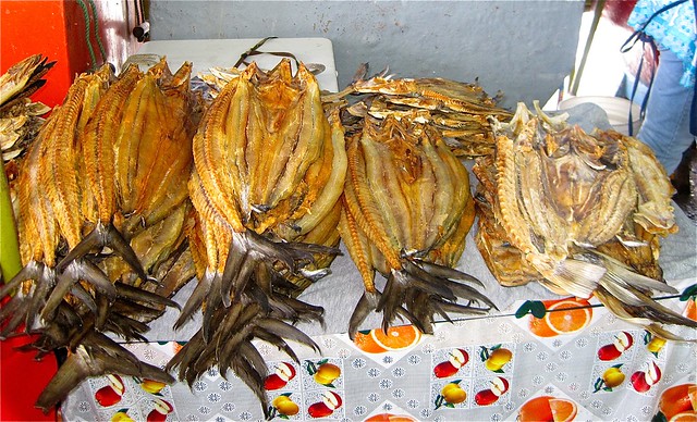 Salted Fish for sell in el salvador seafood market