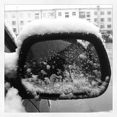 #snow on the #wingmirror two days ago in #Ulaanbaatar