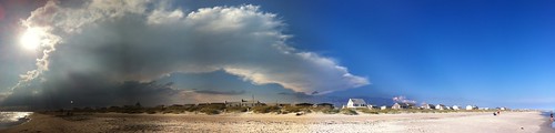 ocean autostitch panorama storm beach clouds sand waves northcarolina bluesky atlanticbeach carteretcounty boguebanks southpaw20 iphone4 iphonecamera