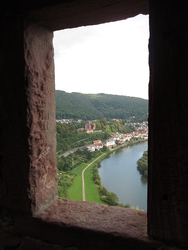 castle river germany town view neckarsteinach