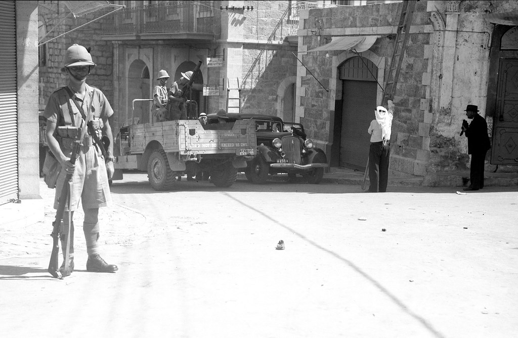British soldiers from the 2nd Battalion Black Watch Regiment in Bethlehem, Palestine - circa 1938