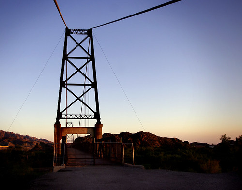 bridge sunset arizona desert suspension az yuma bridgetonowhere mcphaul mcphaulbridge