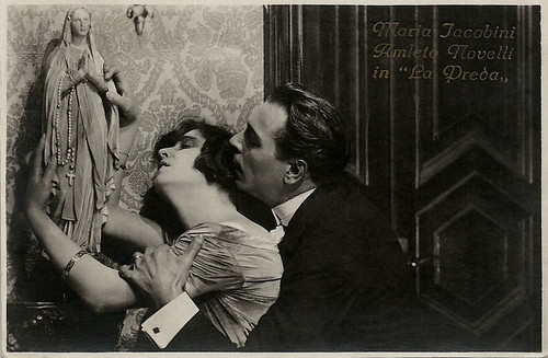 Maria Jacobini and Amleto Novelli in La preda (1921)