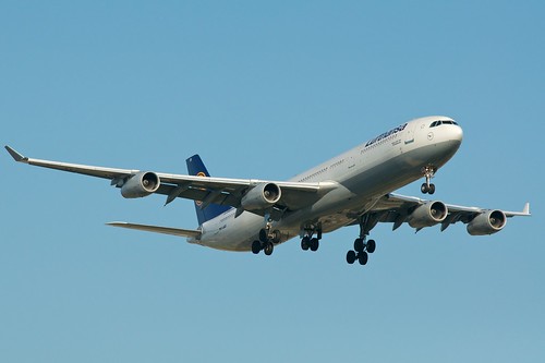 An Airbus A340-300, the type which will be used in the Lufthansa Jump operation