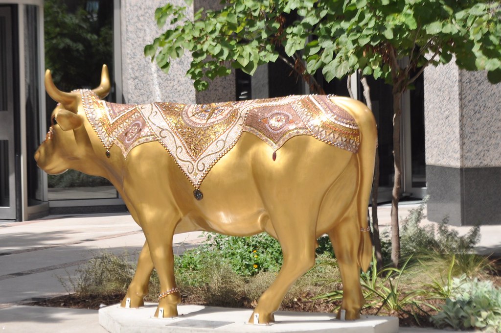 Decorated golden cow