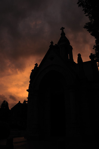 sunset red sky orange storm church silhouette flash mausoleum strobe craigmiles