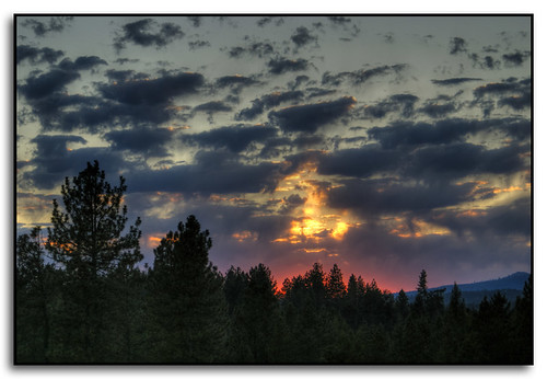 trees sunset mountains colors clouds washington deerpark