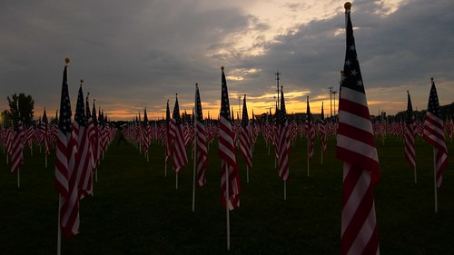 sunset ohio dublin america lights memorial 911 americanflag