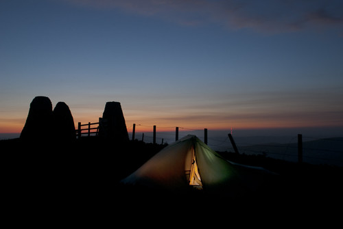 sunrise scotland tent backpacking moors borders threebretheren