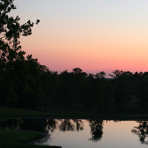 sunset lake reflection skies louisville