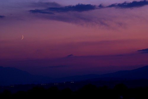 sunset moon rising catalonia cerdanya llívia