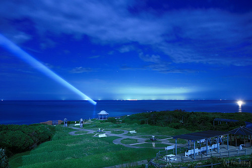 blue lighthouse japan night eos 5d yamaguchi 夜景 公園 tsunoshima 灯台 下関 shimonoseki 山口 角島 highsensitivity ialand 高感度 高感度撮影 houhoku 豊北