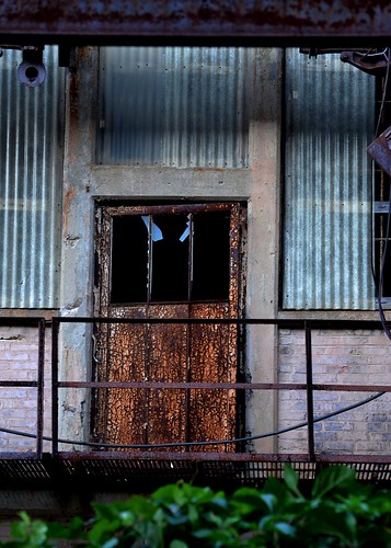 door urban rust decay