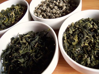Four Green Teas in White Bowls #2