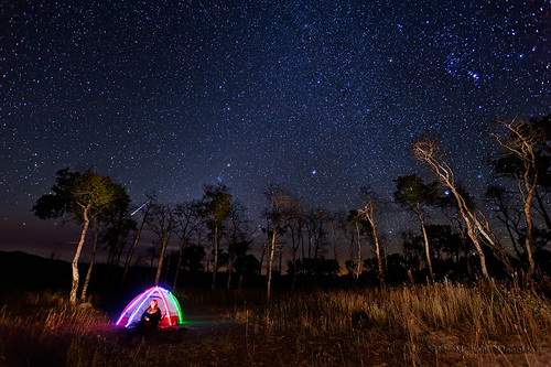 sky selfportrait lightpainting night skyscape nikon nightscape tent astrophotography astronomy wyoming aspen meteor selfy selfie elwire shootingstar lightpaint d700
