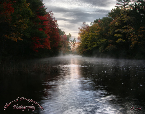 autumn trees sky fall water fog river maine newengland steam foliage limerick sonya200 sharedperspectivesphotography