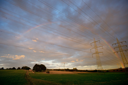 sunset sky clouds germany rainbow sony july powerlines pylons tamron zoomlens 28300 2011 a850
