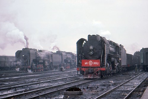 china train transport 1988 rail railway steam locomotive qj 2102 jiamusi