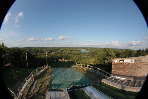 from above wood trees chicago ski tree grass forest way norge big jump skiing view top steel altitude structure treetops fisheye area tall meter olympic 70 chicagoland cantilever foxrivergrove wideandle canon7d