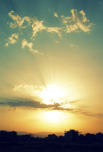 blue sky cloud sun yellow sunrise آفتاب زمین آسمان طلوع