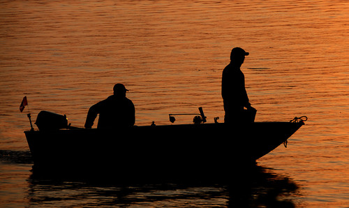 sunset silhouette boat spring fishermen mcc owensound