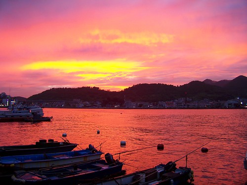 ocean sunset korea tongyeong