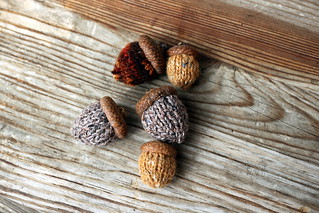 knitted acorns.