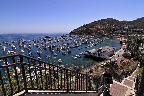 ocean california travel woman ferry club stairs canon landscape island bay climb harbor boat town catalina photo stair ship view pacific yacht tourist southern photograph anchor avalon 50d