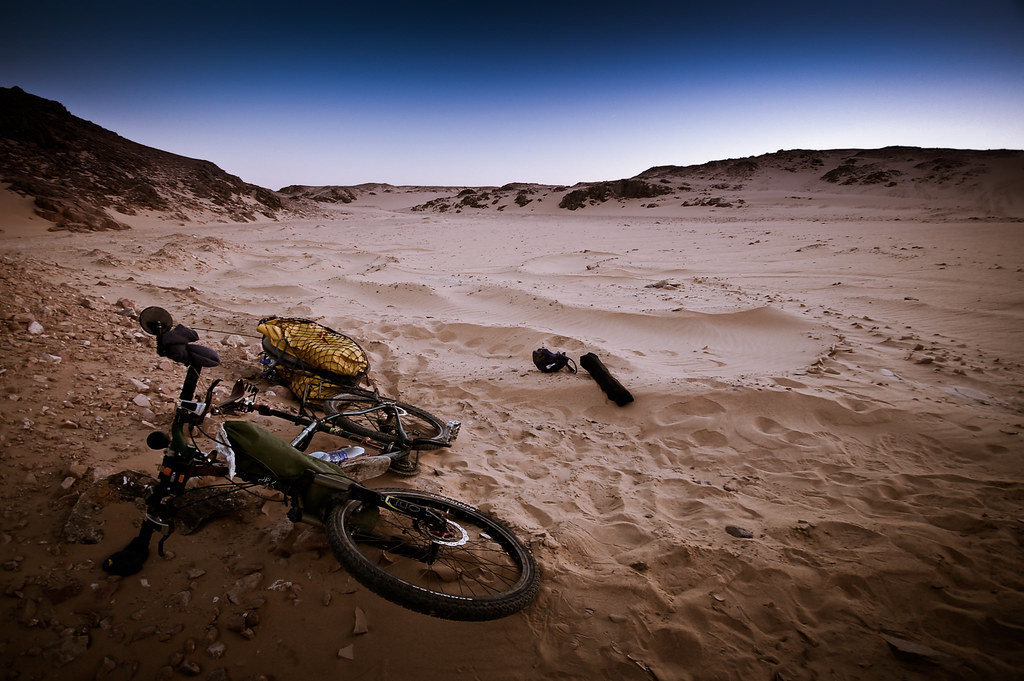 Stopping for the night in the Nubian desert