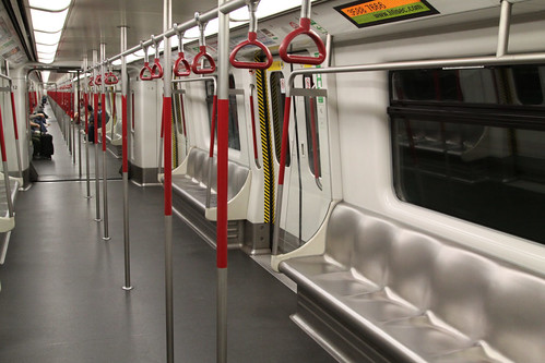 An almost empty train on Hong Kong's MTR?