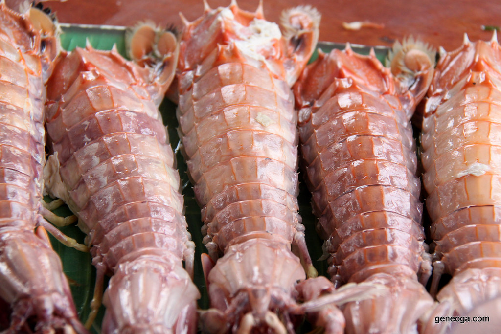 Boiled mantis shrimp