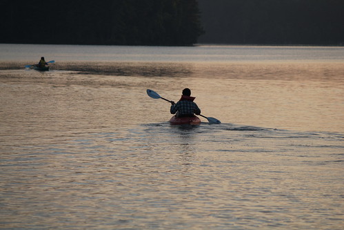 lake water sunrise kayak