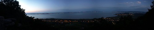 panorama lake night dawn view pano sightseeing balaton badacsony
