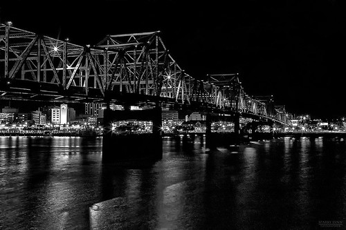 city bridge blackandwhite bw night lights canonef2470mmf28lusm canoneos1dsmarki