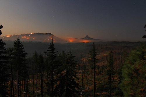 shadow wild lake night oregon sisters forest fire photography photo washington mt pacific northwest smoke central flame burn wilderness hughes skyler wildfire