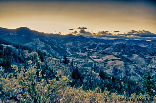 trees sky mountains sepia clouds forest vintage scenic hdr