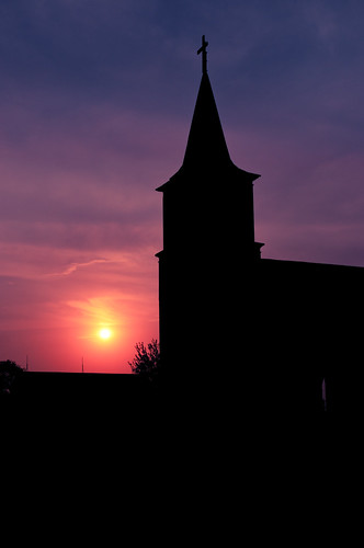 sunset church