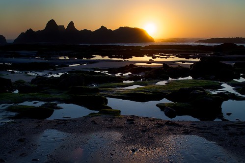 ocean sunset sun beach nature water oregon landscape nikon outdoor newport oregoncoast sealrock d5000