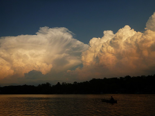 lake water clouds canoe stormfront eyefi