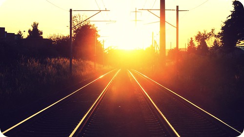 light sunset nature sunshine train switzerland shine zug gleise cliché hcs