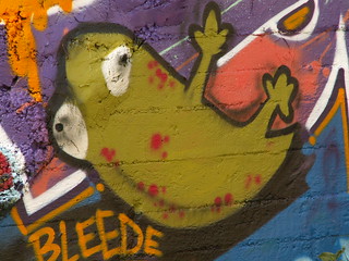 Graffiti auf der Chaussee auf den letzten Teil der Reise nach Dresden 040
