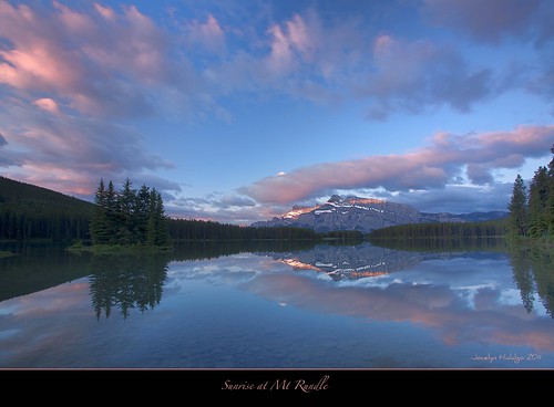 summer lake canada reflection water sunrise ngc alberta banff mtrundle colorphotoaward coth5