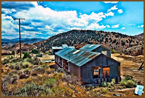old abandoned clouds landscape decay nevada weathered aged enhanced hdr highdynamicrange digitalphotography goldhill flickrphoto greatbasindesert mineworkings canon50d brentoncooper adobecs5 newyorkmine